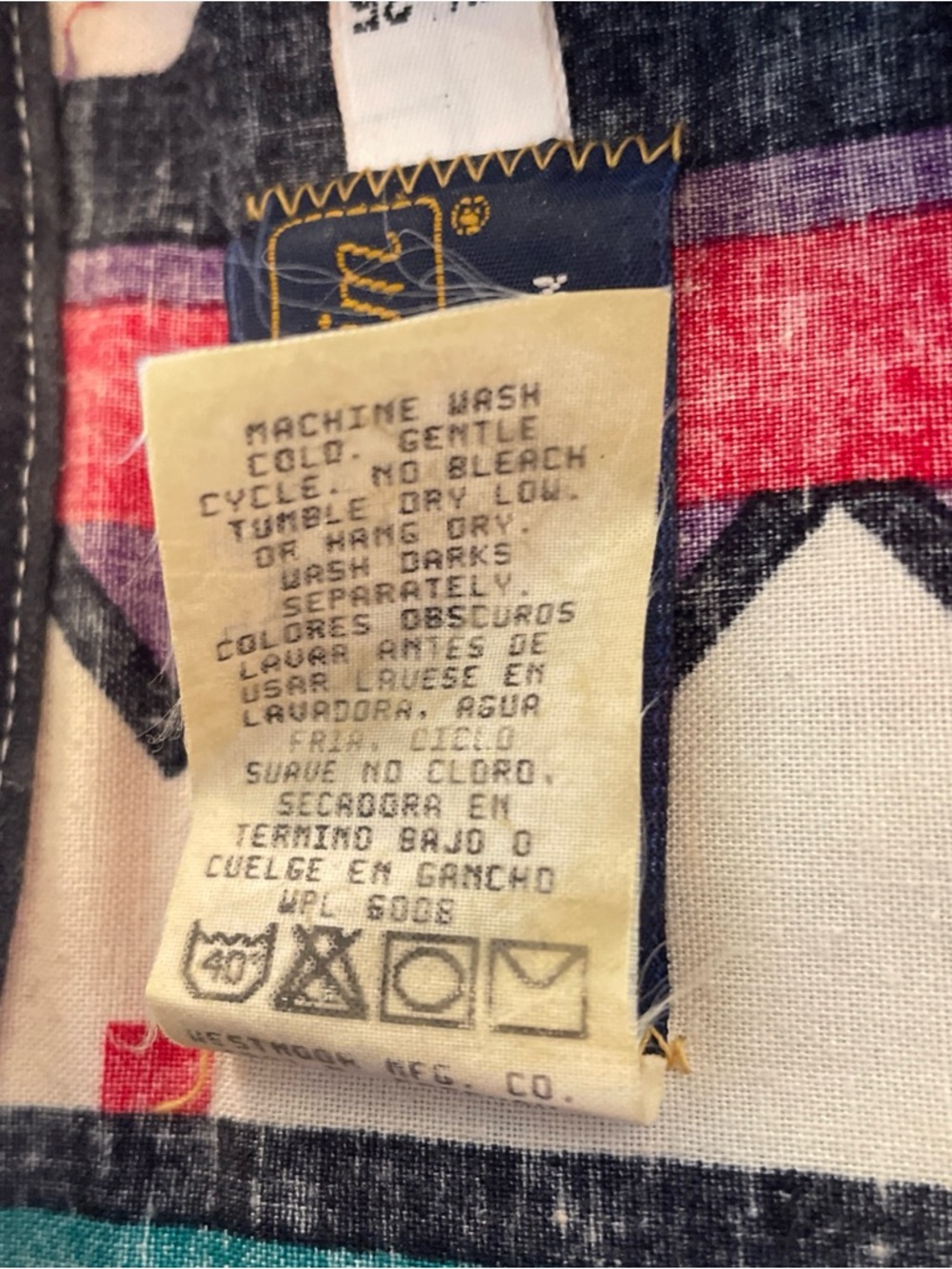 VTG Panhandle Slim Western Shirt USA Made Aztec Southwest Multicolor 17 1/2 XL? - Picture 4 of 10